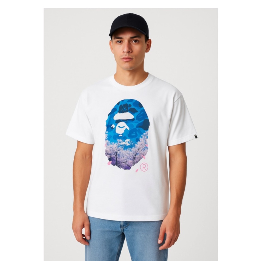Bape Kids Tee - White and Blue